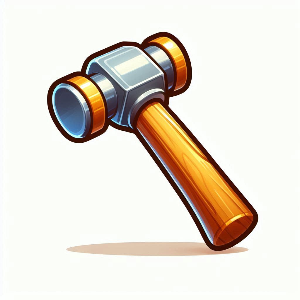 Cartoon wooden hammer Cartoon wooden hammer