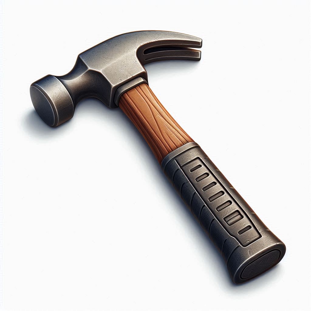 Metal hammer with wooden handle Metal hammer with wooden handle