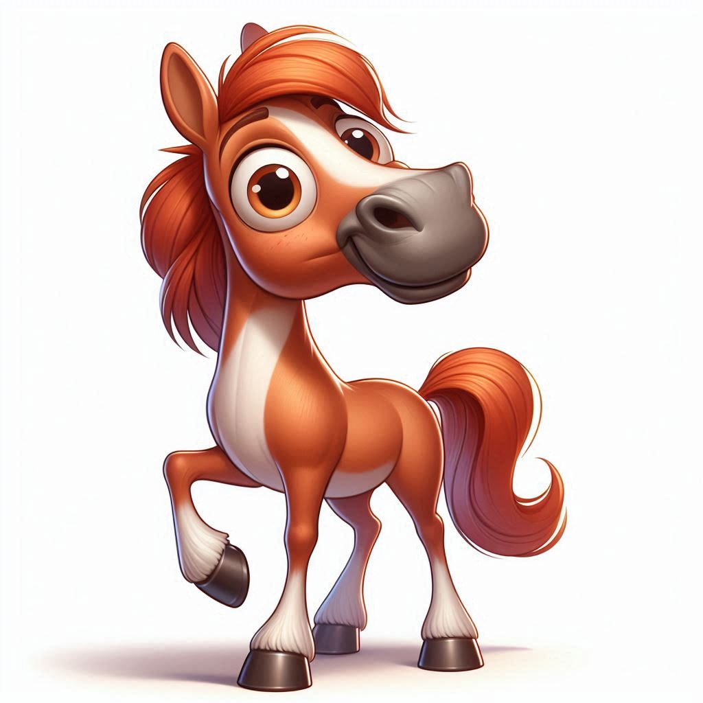 Cartoon brown horse illustration Cartoon brown horse illustration