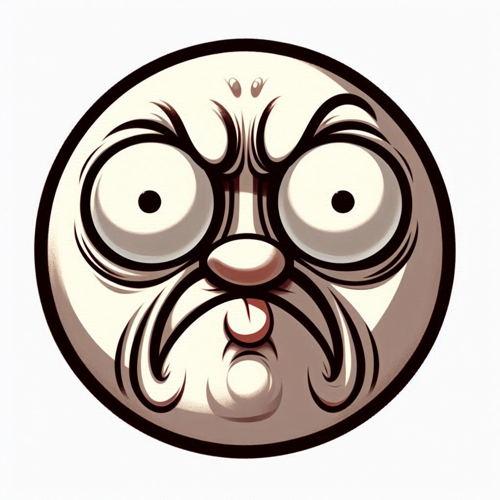 Angry cartoon face with big eyes Angry cartoon face with big eyes