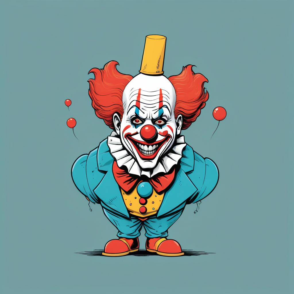 Creepy clown illustration Creepy clown illustration