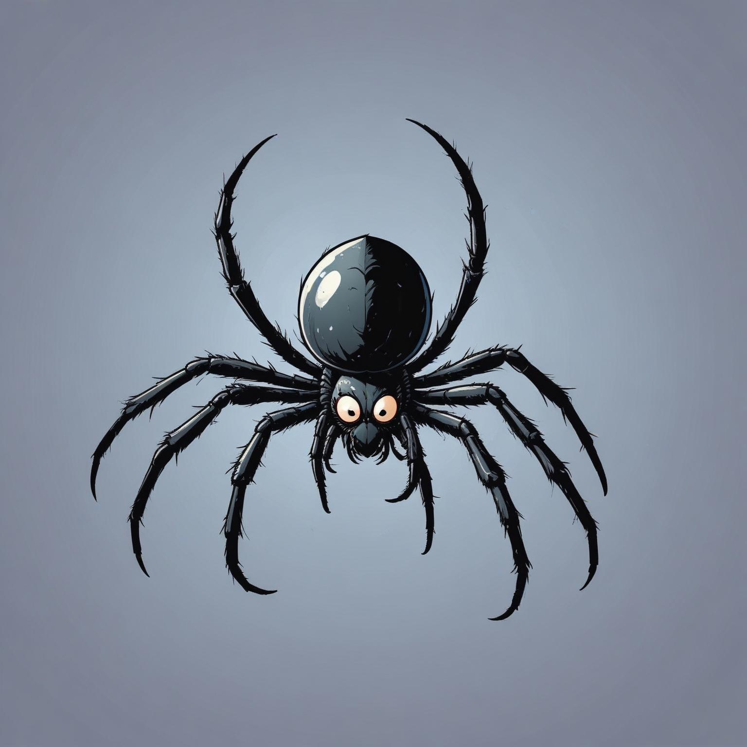 Cartoon black spider illustration Cartoon black spider illustration