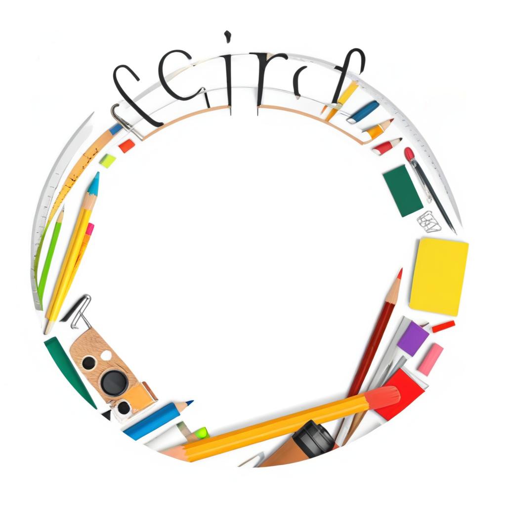 School supplies circle School supplies circle