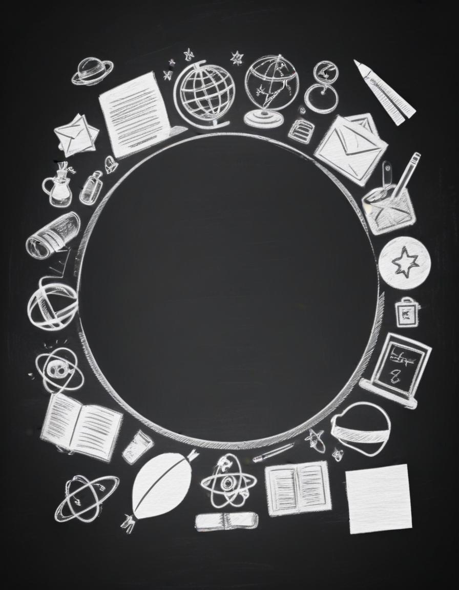 Chalkboard circle of school supplies Chalkboard circle of school supplies