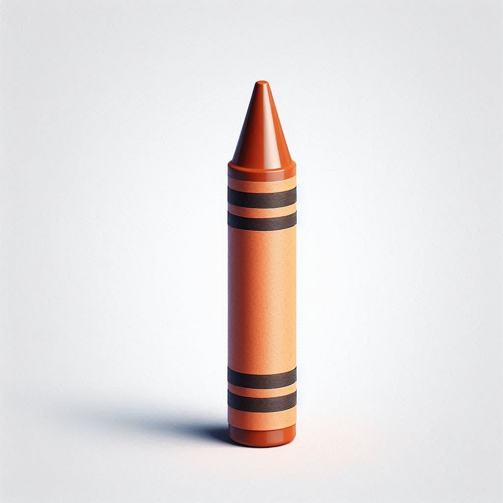 Orange crayon on white background Orange crayon on white background