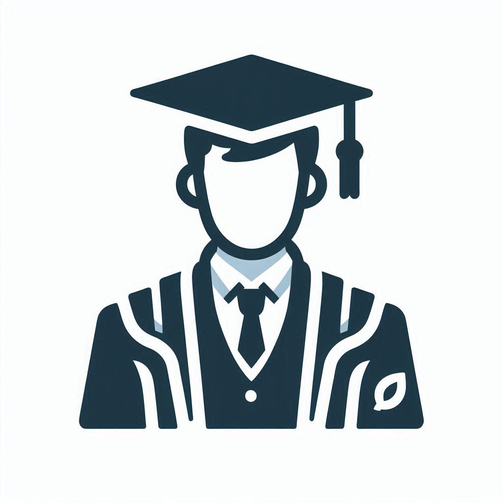 Graduate with cap and gown Graduate with cap and gown