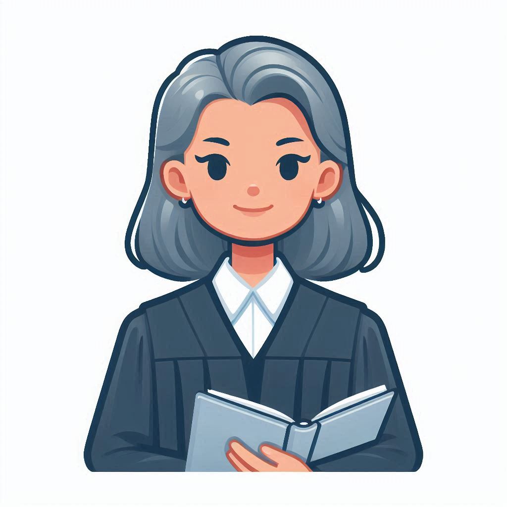 Woman judge holding book Woman judge holding book