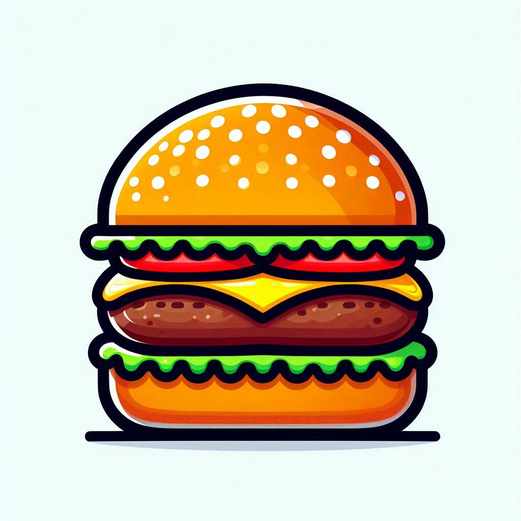 Cartoon cheeseburger illustration Cartoon cheeseburger illustration
