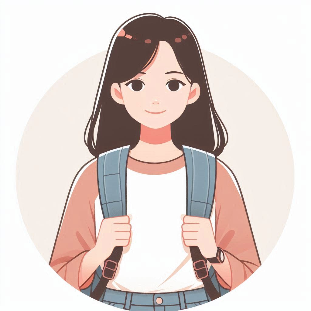 Smiling girl with backpack Smiling girl with backpack