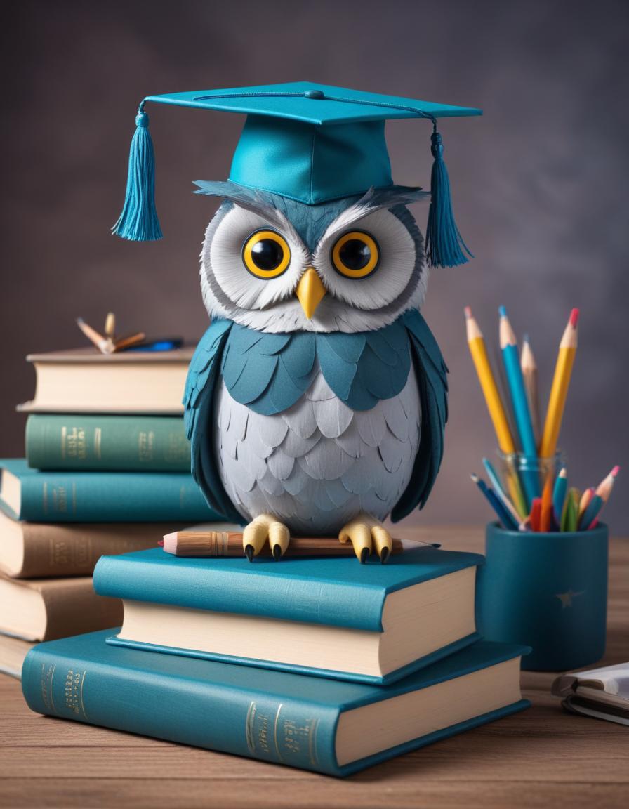 Graduated owl on books Graduated owl on books