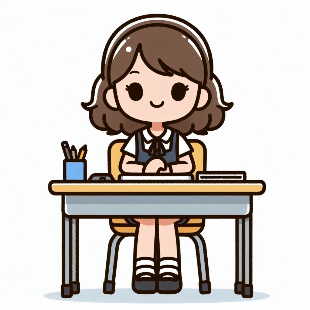 Girl sitting at desk Girl sitting at desk