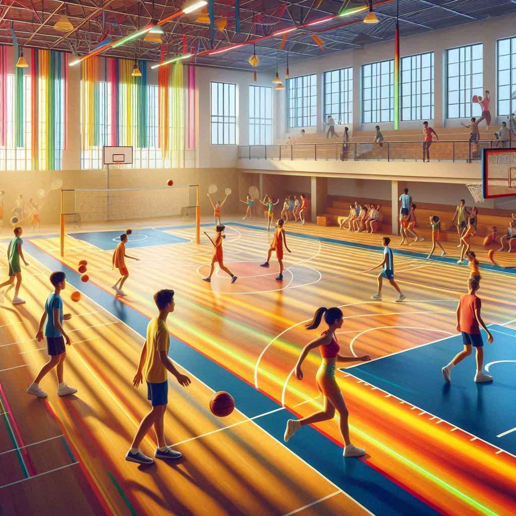 Indoor Sports Hall Volleyball Basketball Game Indoor Sports Hall Volleyball Basketball Game