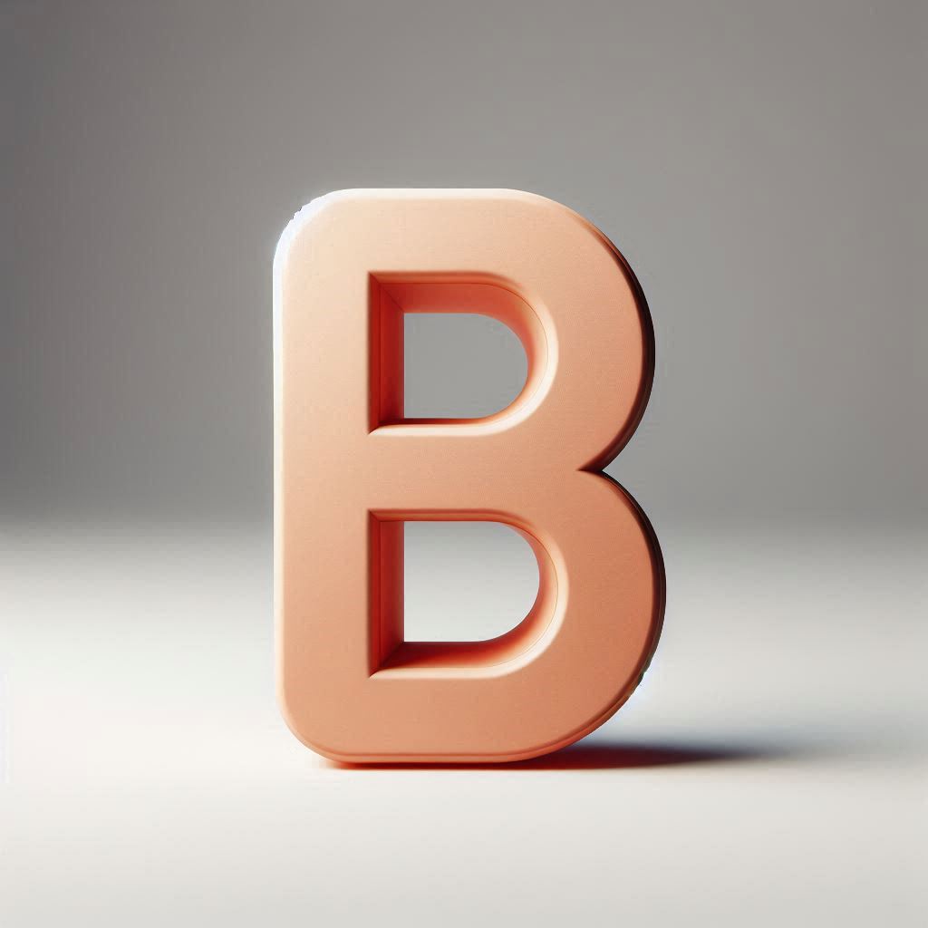 3d copper letter b on neutral background 3d copper letter b on neutral background