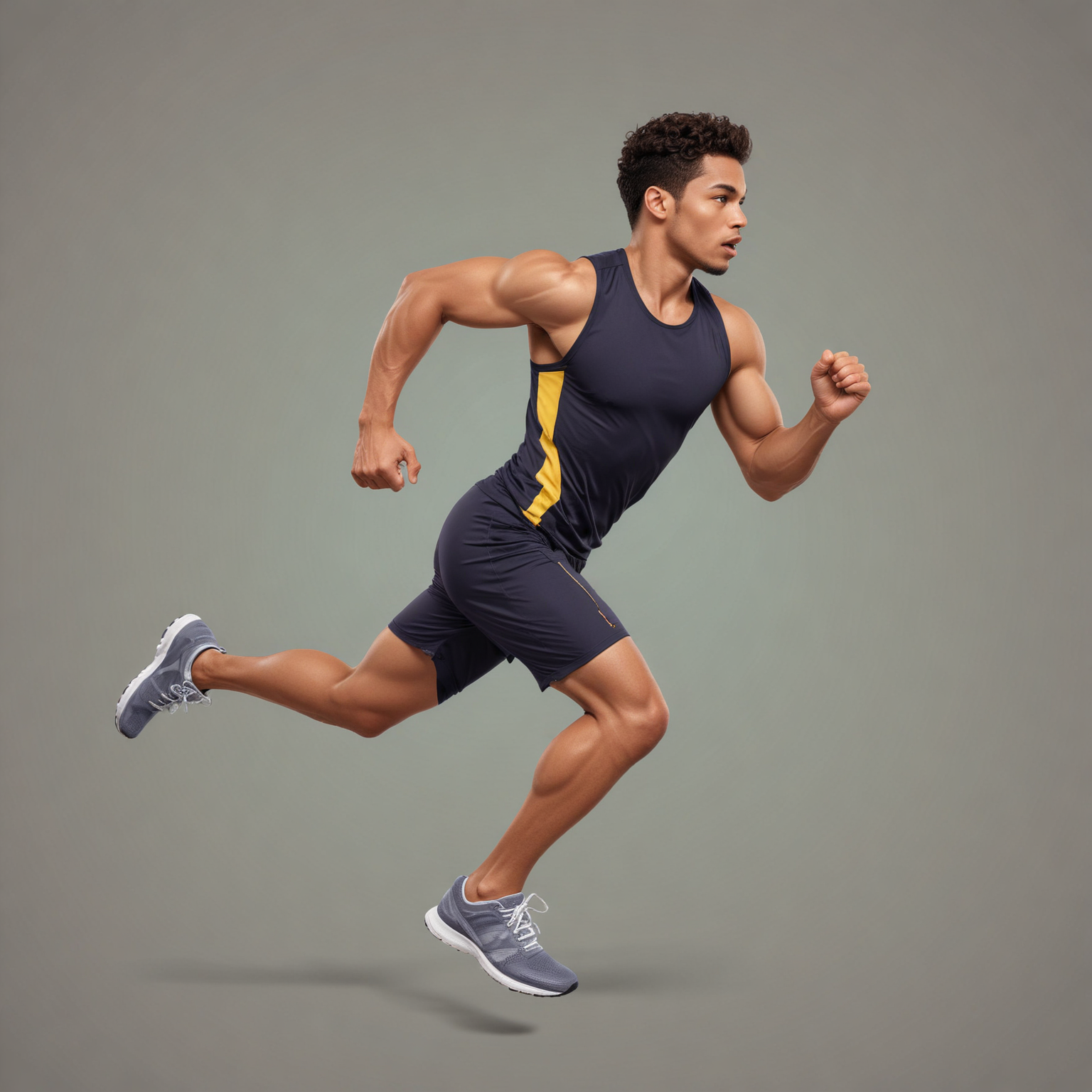 Athletic young man running in sports gear Athletic young man running in sports gear
