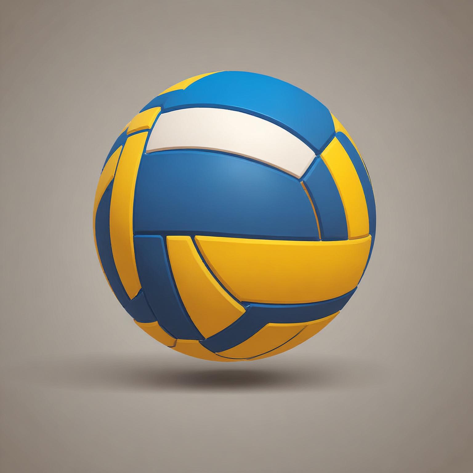 Vibrant blue and yellow volleyball on neutral background Vibrant blue and yellow volleyball on neutral background