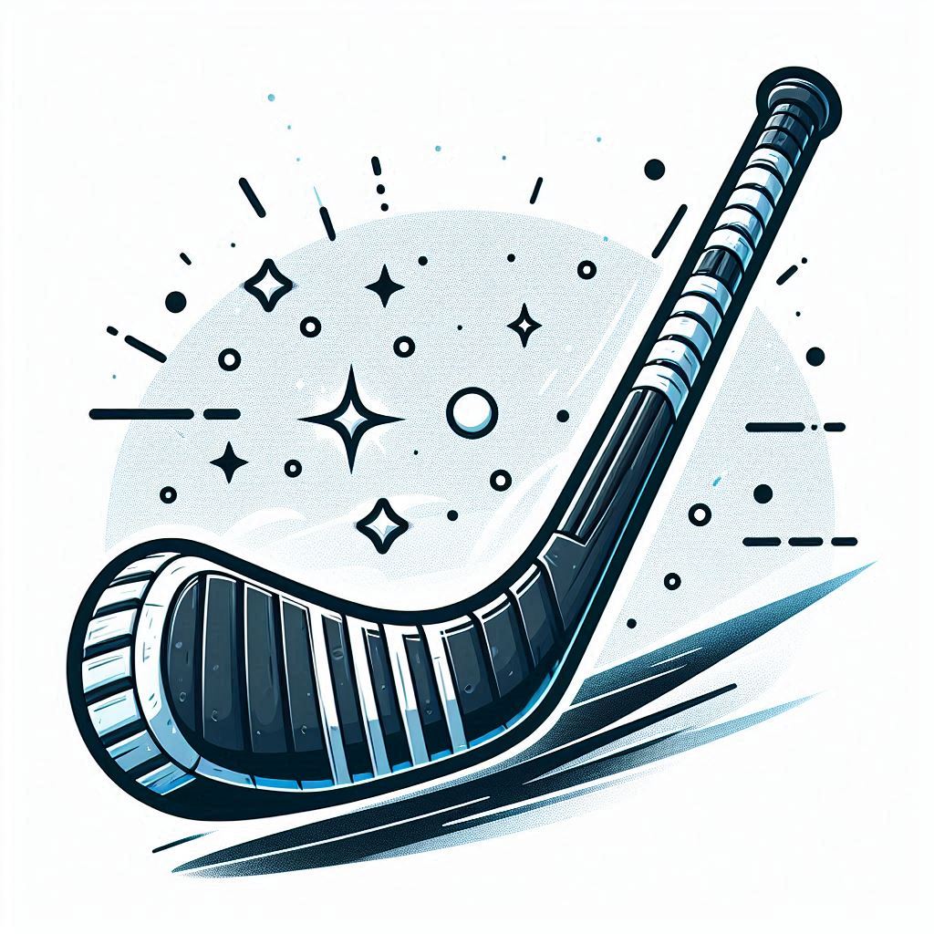 Hockey stick illustration with dynamic design elements Hockey stick illustration with dynamic design elements
