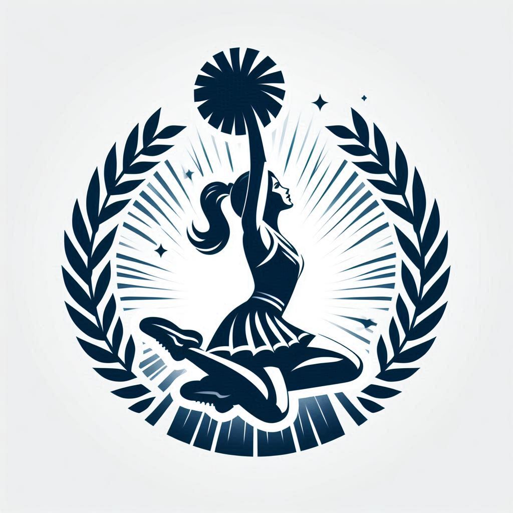 Cheerleader performing a jump with pom-poms Cheerleader performing a jump with pom-poms