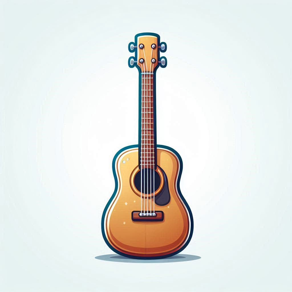 Acoustic guitar illustration on light background Acoustic guitar illustration on light background