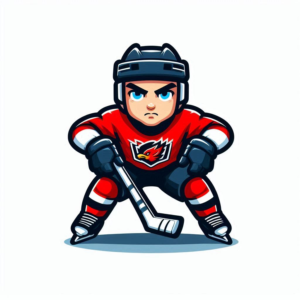 Young hockey player in action on ice rink Young hockey player in action on ice rink