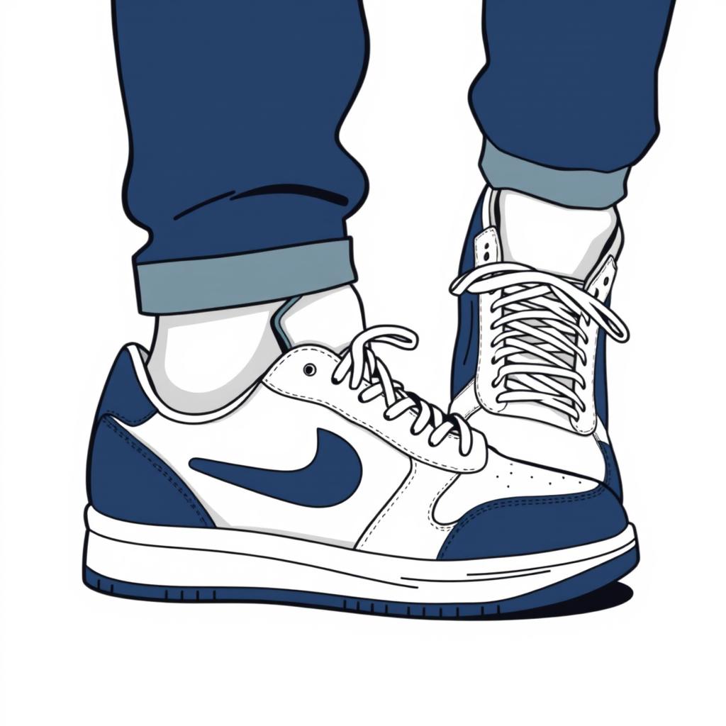 Casual sneakers worn with rolled jeans in urban setting Casual sneakers worn with rolled jeans in urban setting