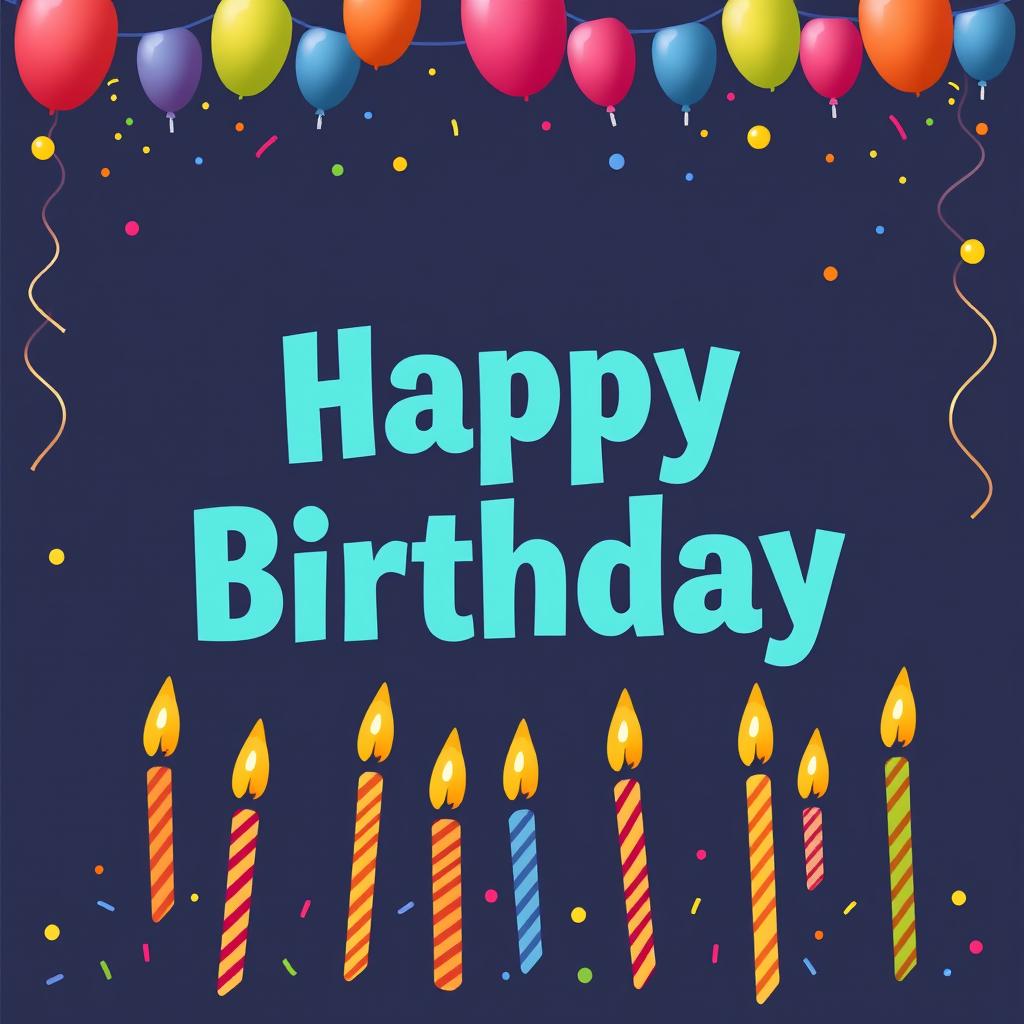 Happy birthday card with candles Happy birthday card with candles