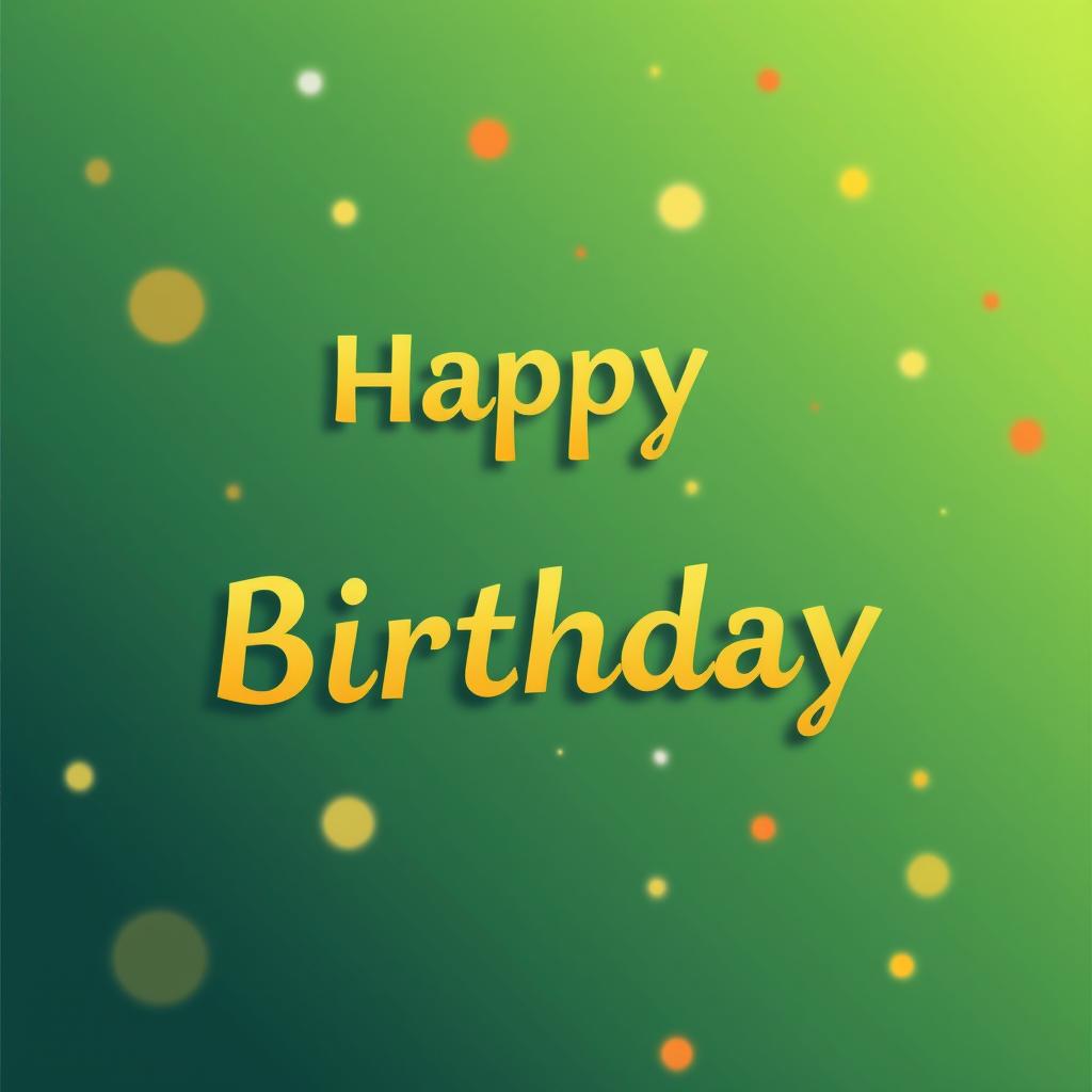 Happy birthday card with green background Happy birthday card with green background