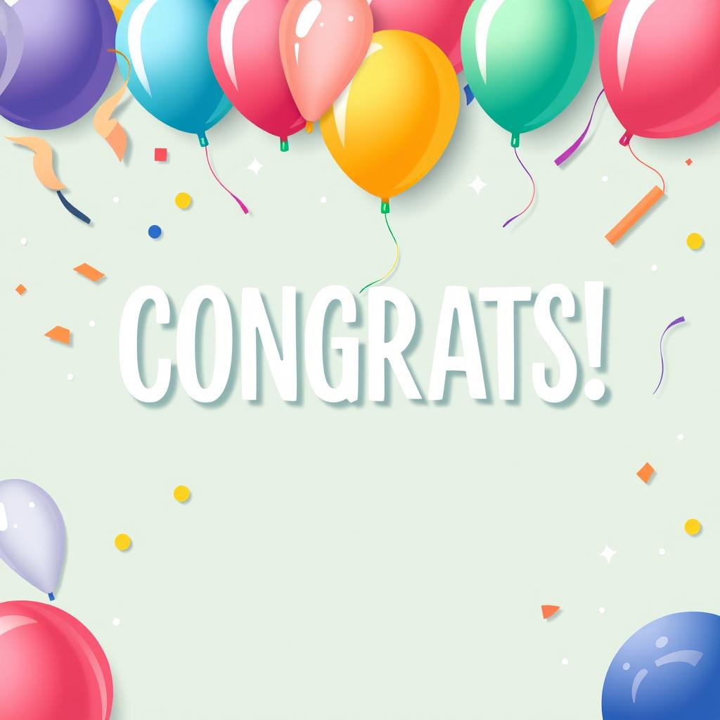 Colorful balloons with congrats text Colorful balloons with congrats text