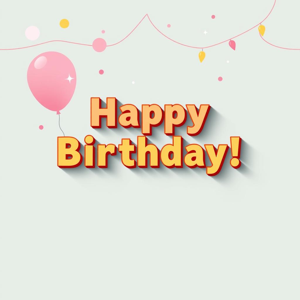 Happy birthday card with balloon Happy birthday card with balloon