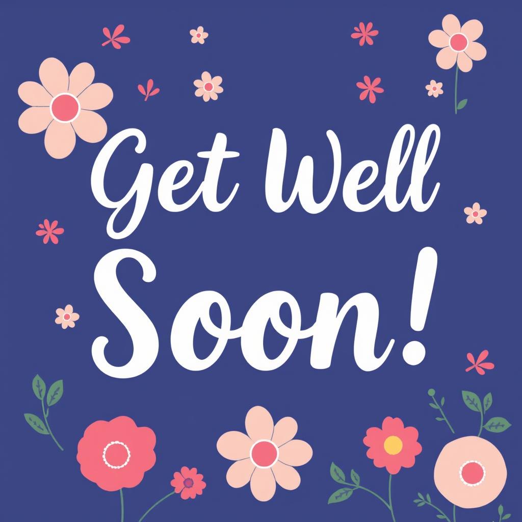 Get well soon card with flowers Get well soon card with flowers