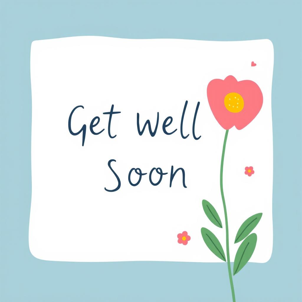 Get well soon card with flower Get well soon card with flower