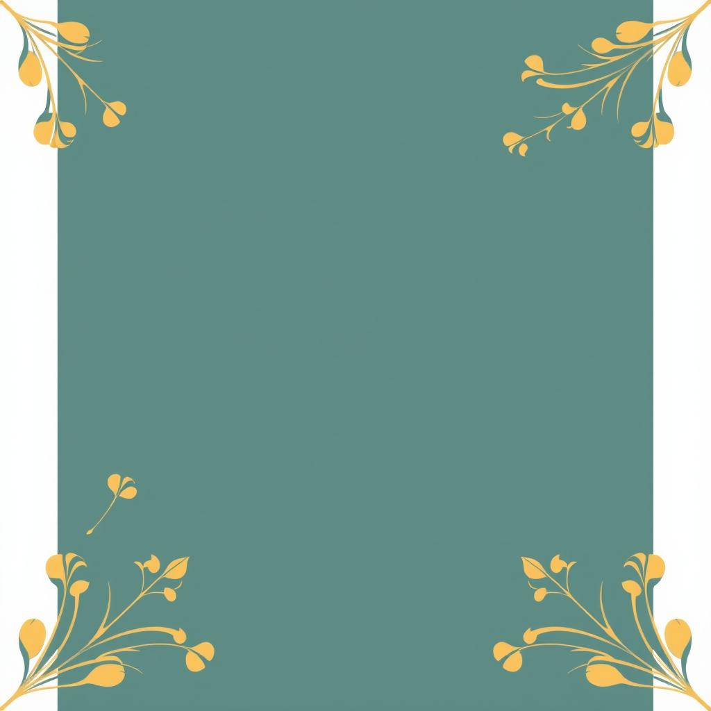 Teal background with floral border Teal background with floral border