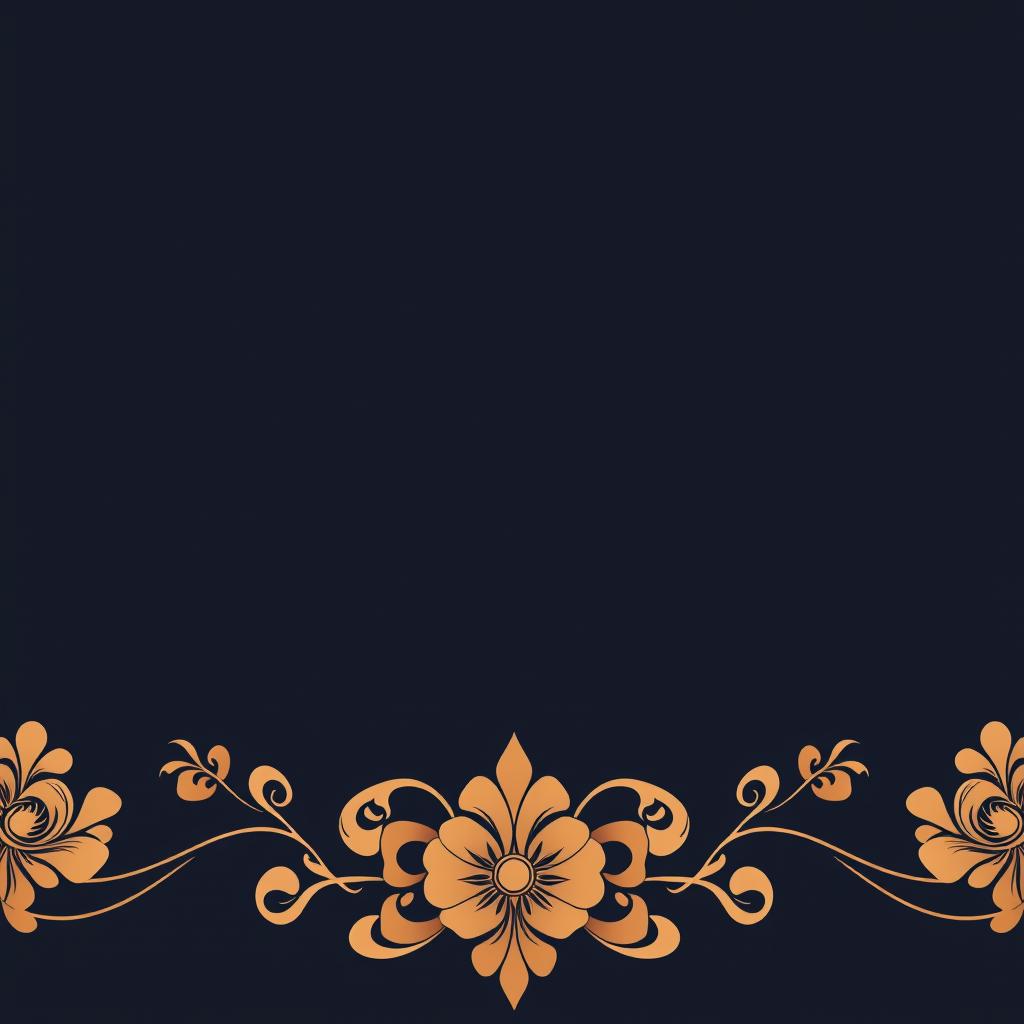 Gold floral design on dark blue background Gold floral design on dark blue background