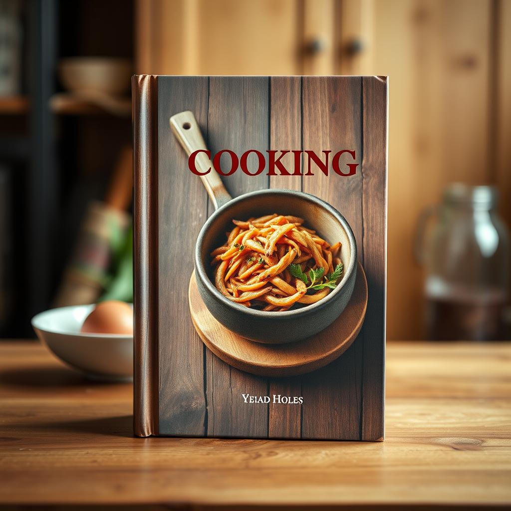 Cooking cookbook on wooden table Cooking cookbook on wooden table