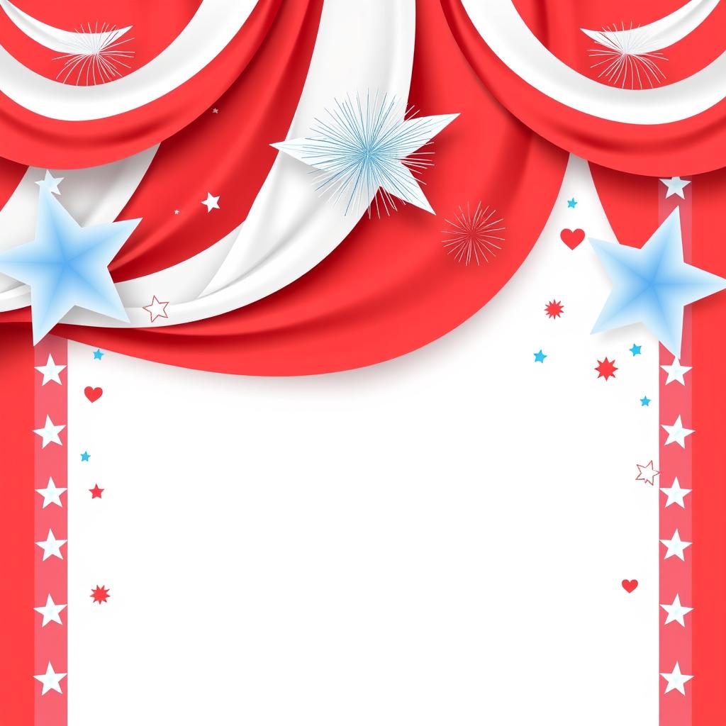 Red, white, and blue curtain with stars Red, white, and blue curtain with stars