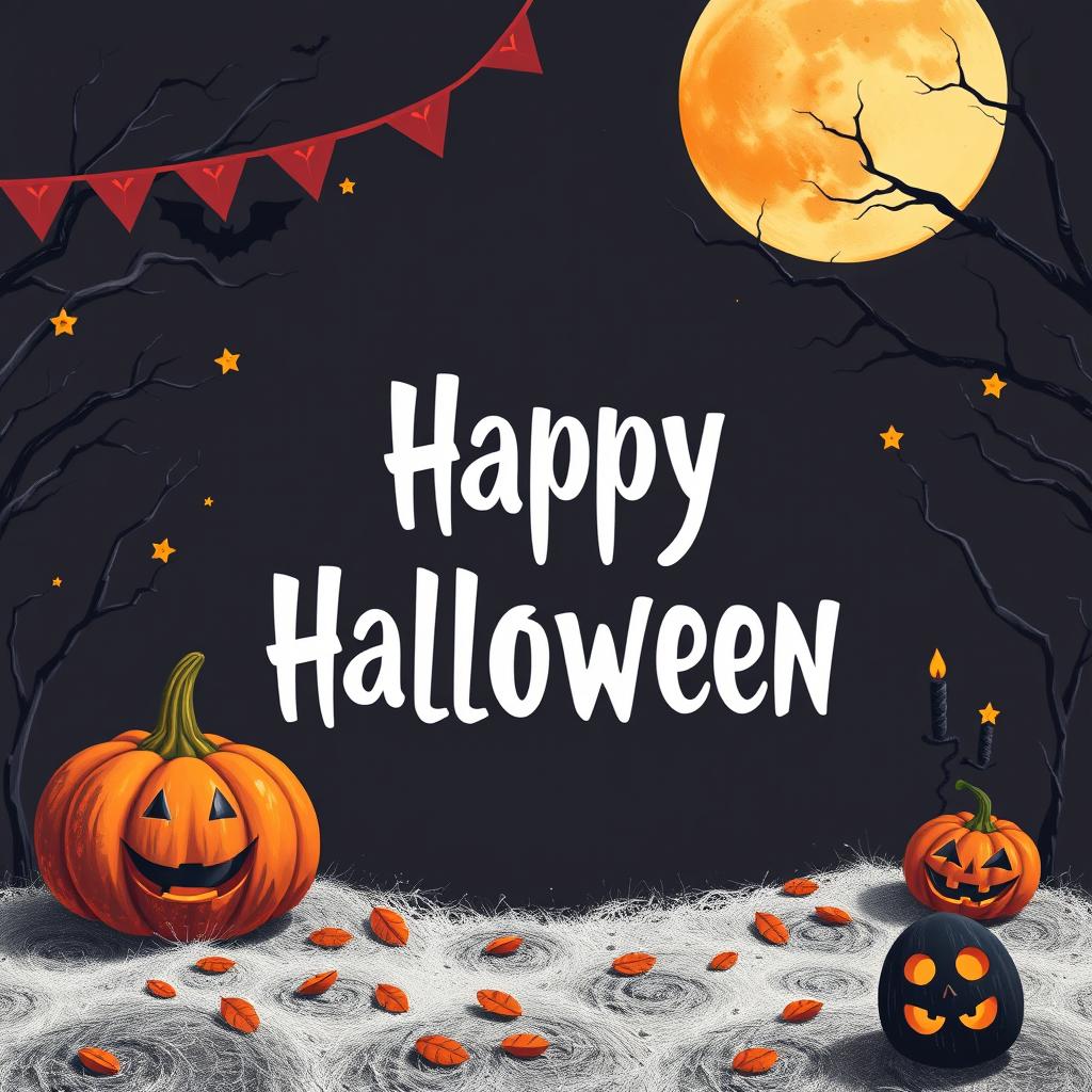 Happy halloween night scene Happy halloween night scene