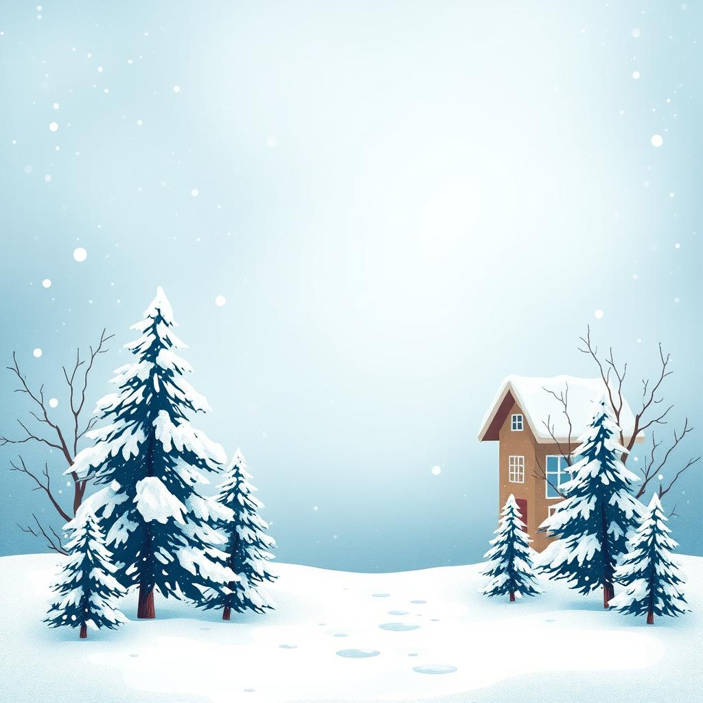 Snowy winter scene with a house Snowy winter scene with a house