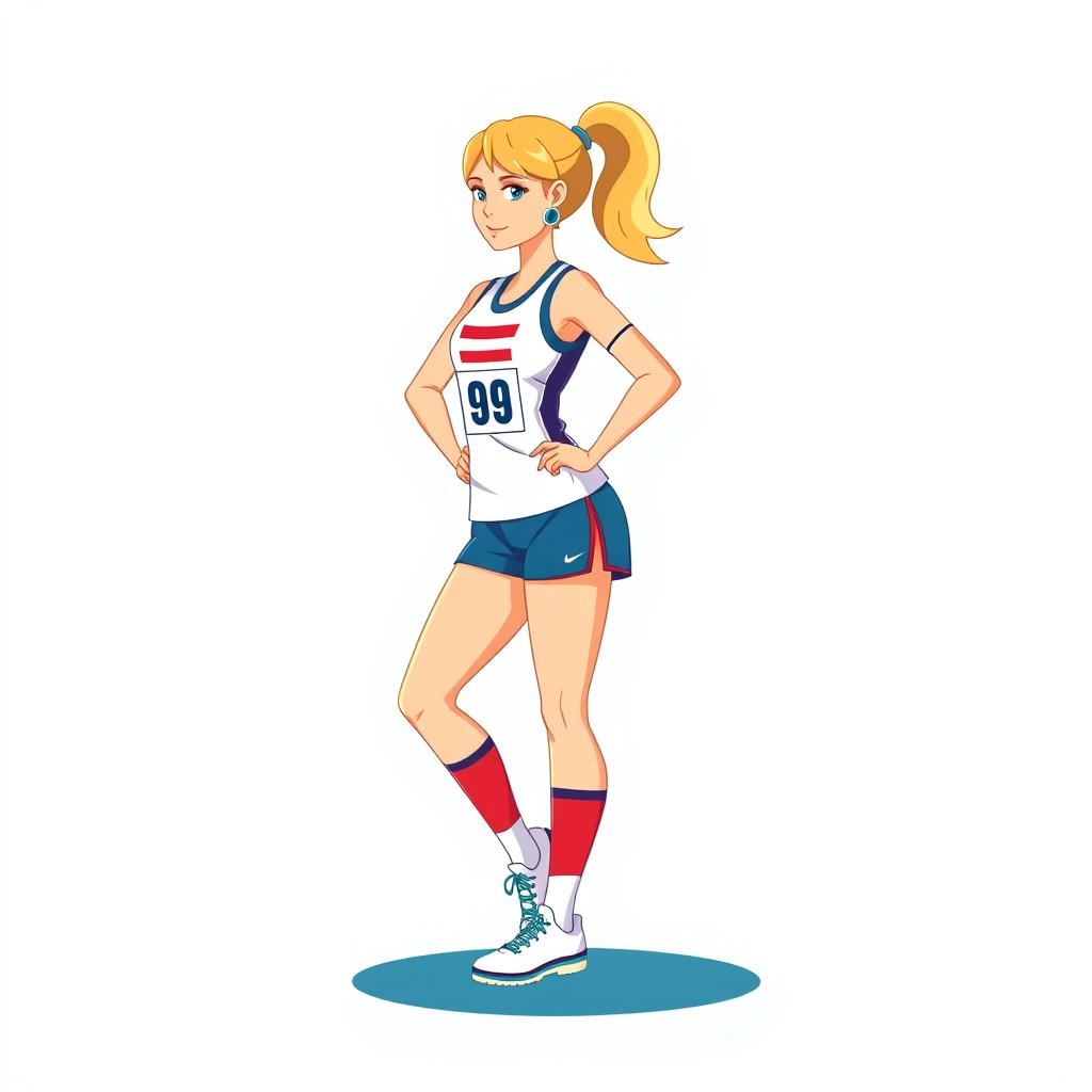 Woman in running gear stands ready Woman in running gear stands ready