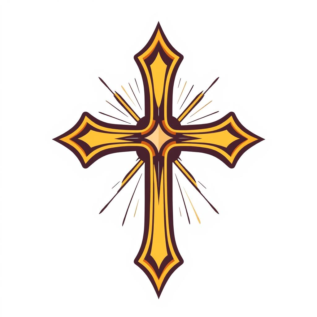 Golden cross with rays Golden cross with rays