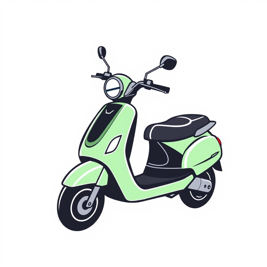Green scooter illustration Green scooter illustration