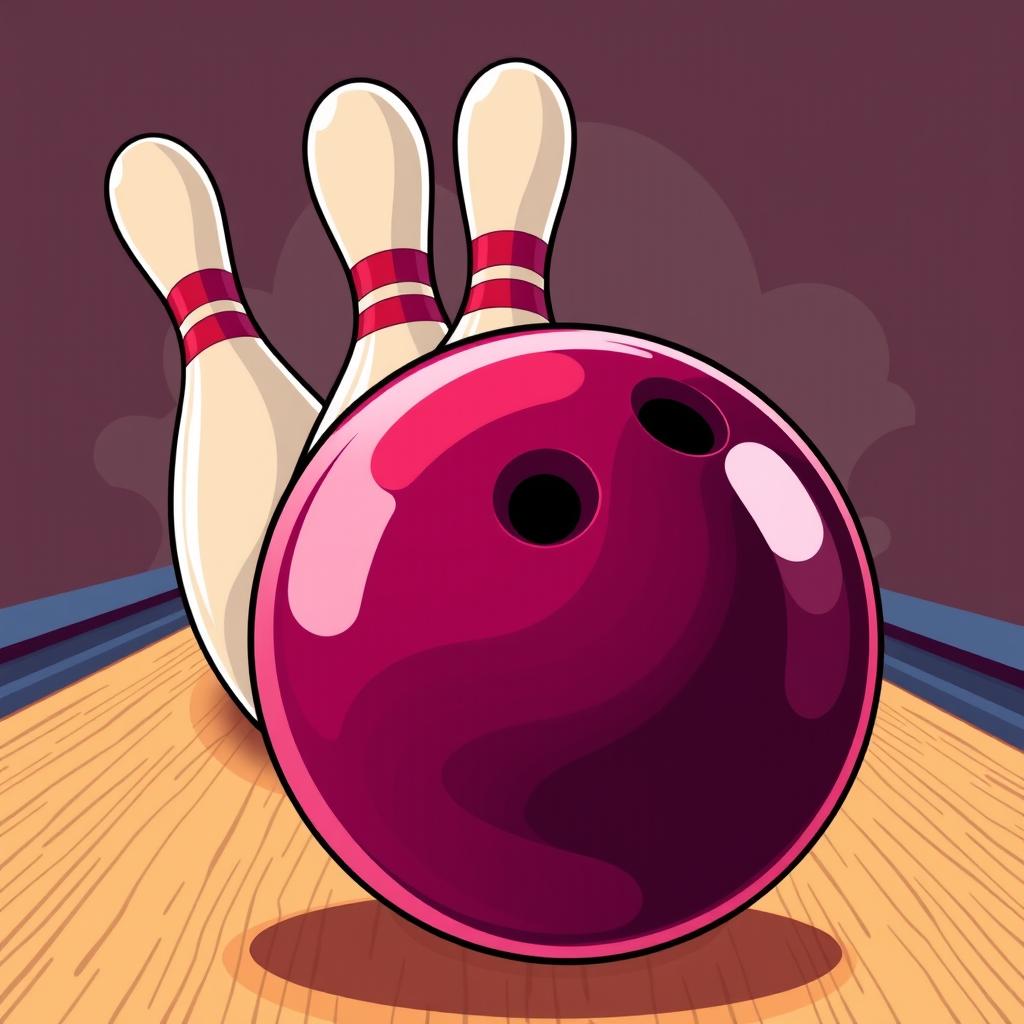 A bowling ball knocks down pins A bowling ball knocks down pins