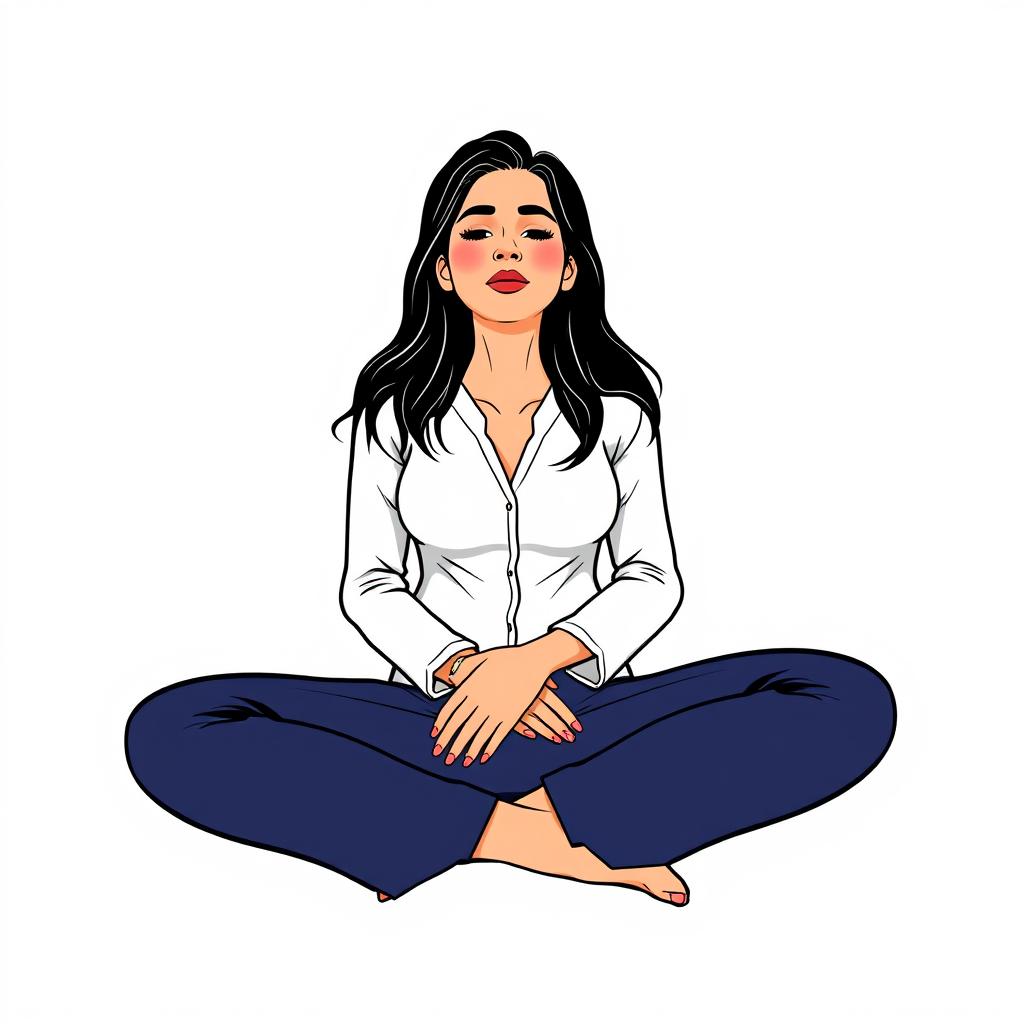 Woman meditating in a relaxed pose Woman meditating in a relaxed pose