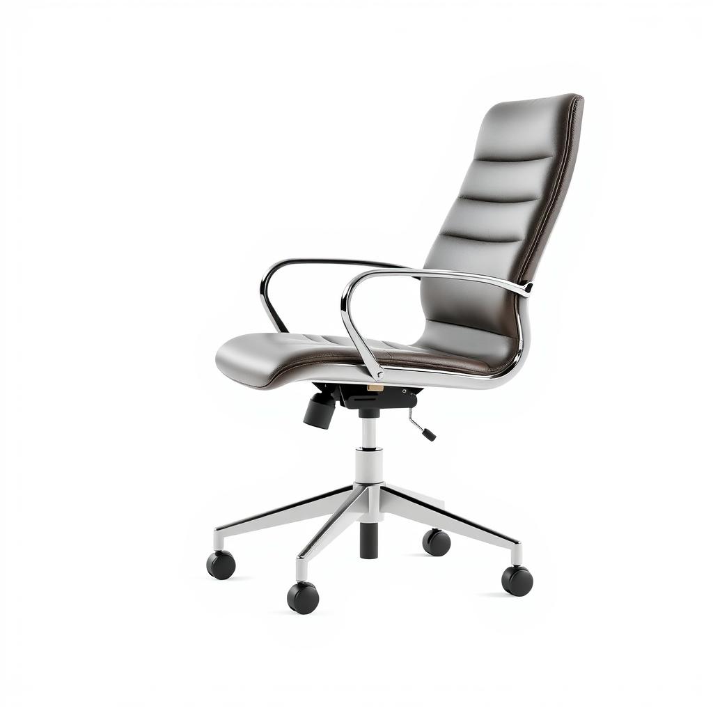 A gray office chair with arms and wheels A gray office chair with arms and wheels