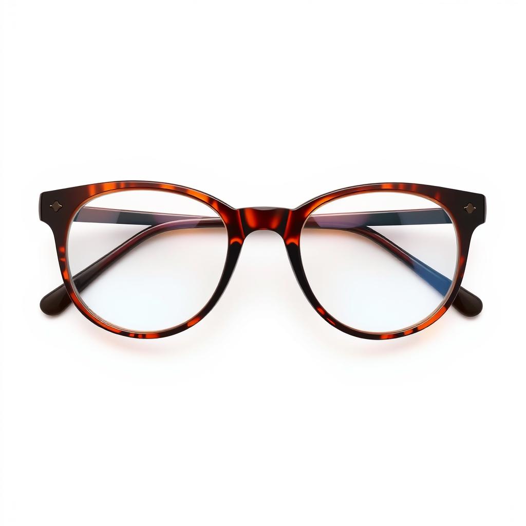 A pair of tortoiseshell glasses with round frames A pair of tortoiseshell glasses with round frames