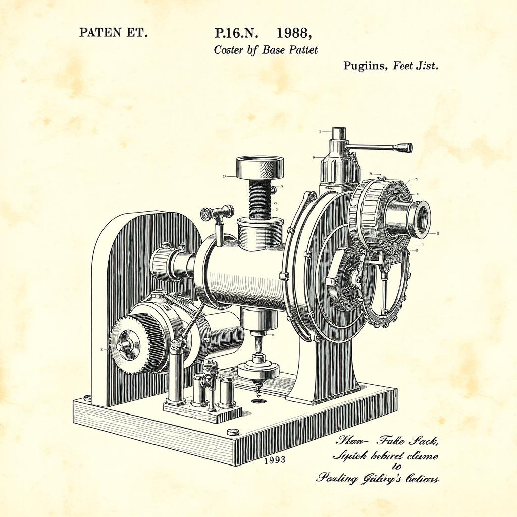 A patent drawing of a machine for making beer A patent drawing of a machine for making beer