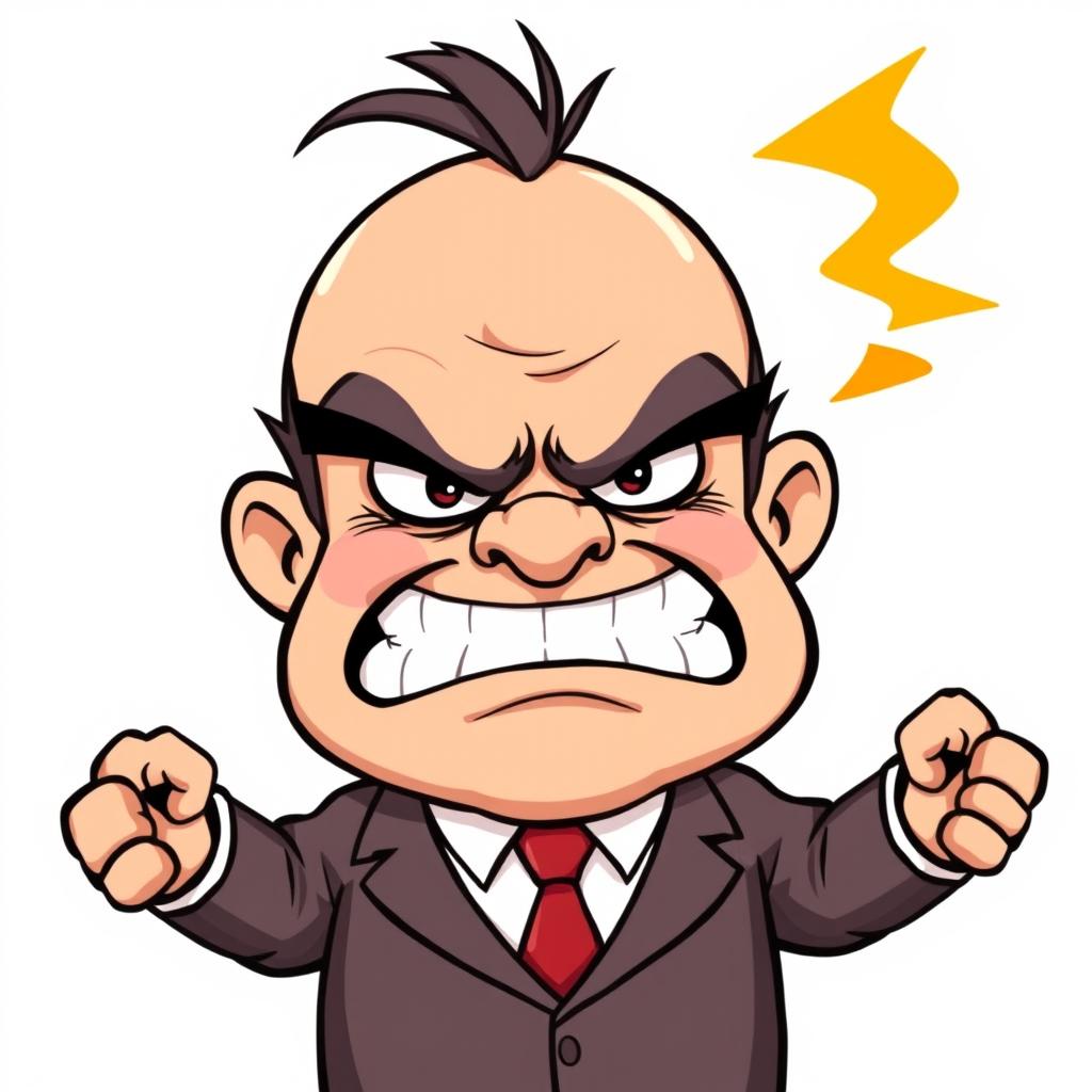 An angry businessman clenches his fists An angry businessman clenches his fists