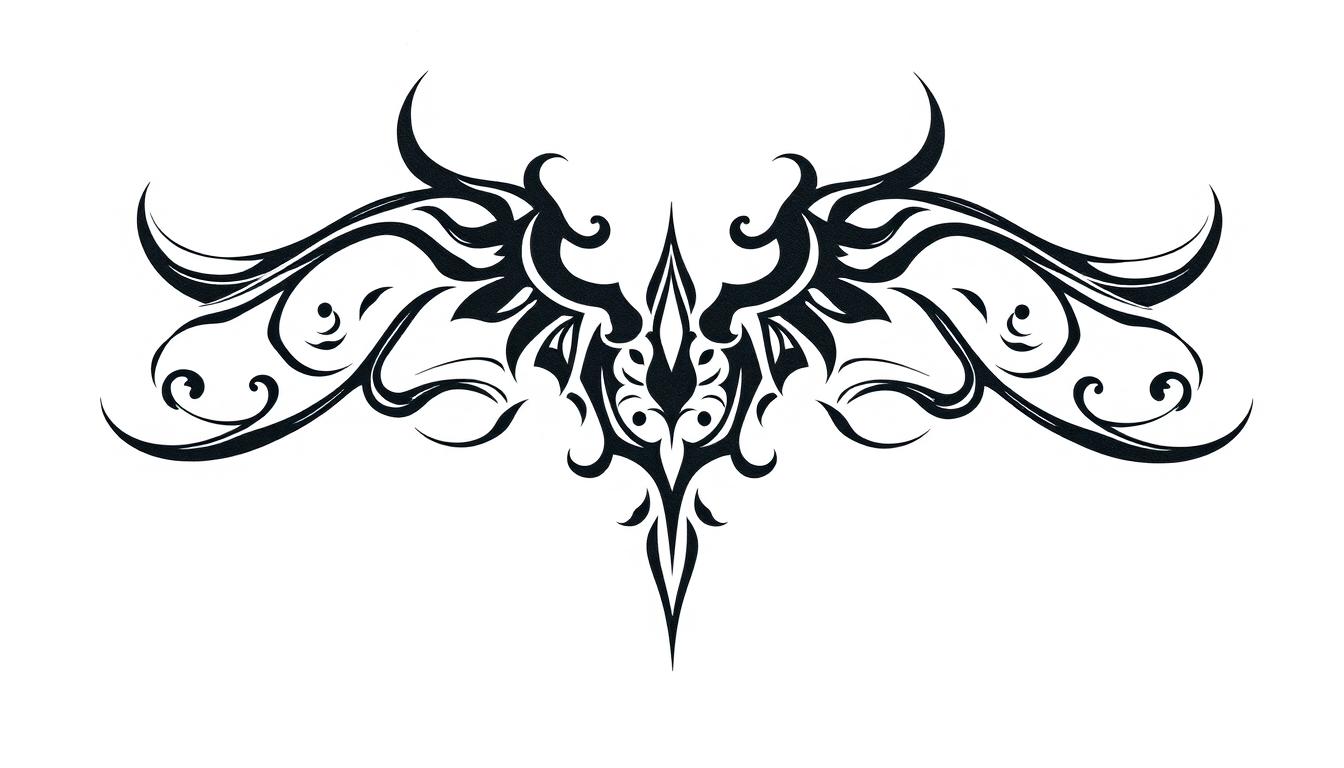 A tribal wing tattoo design A tribal wing tattoo design