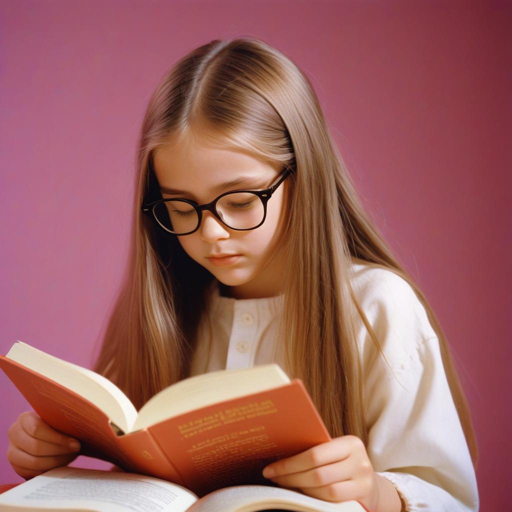 A young girl reads a book A young girl reads a book