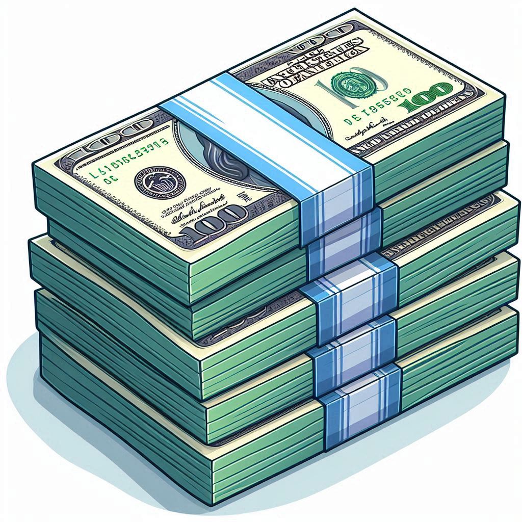 A stack of us dollar bills A stack of us dollar bills