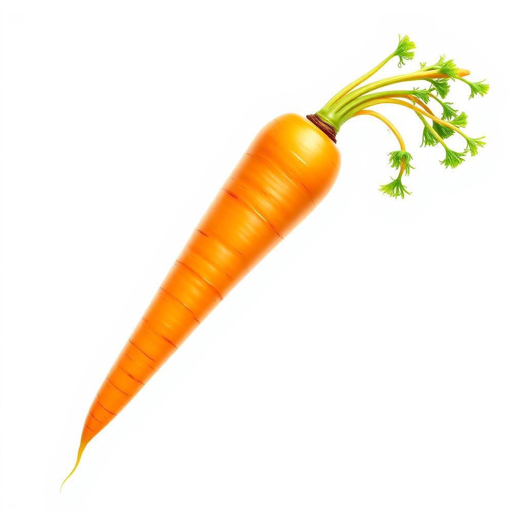 A fresh carrot with green leaves A fresh carrot with green leaves