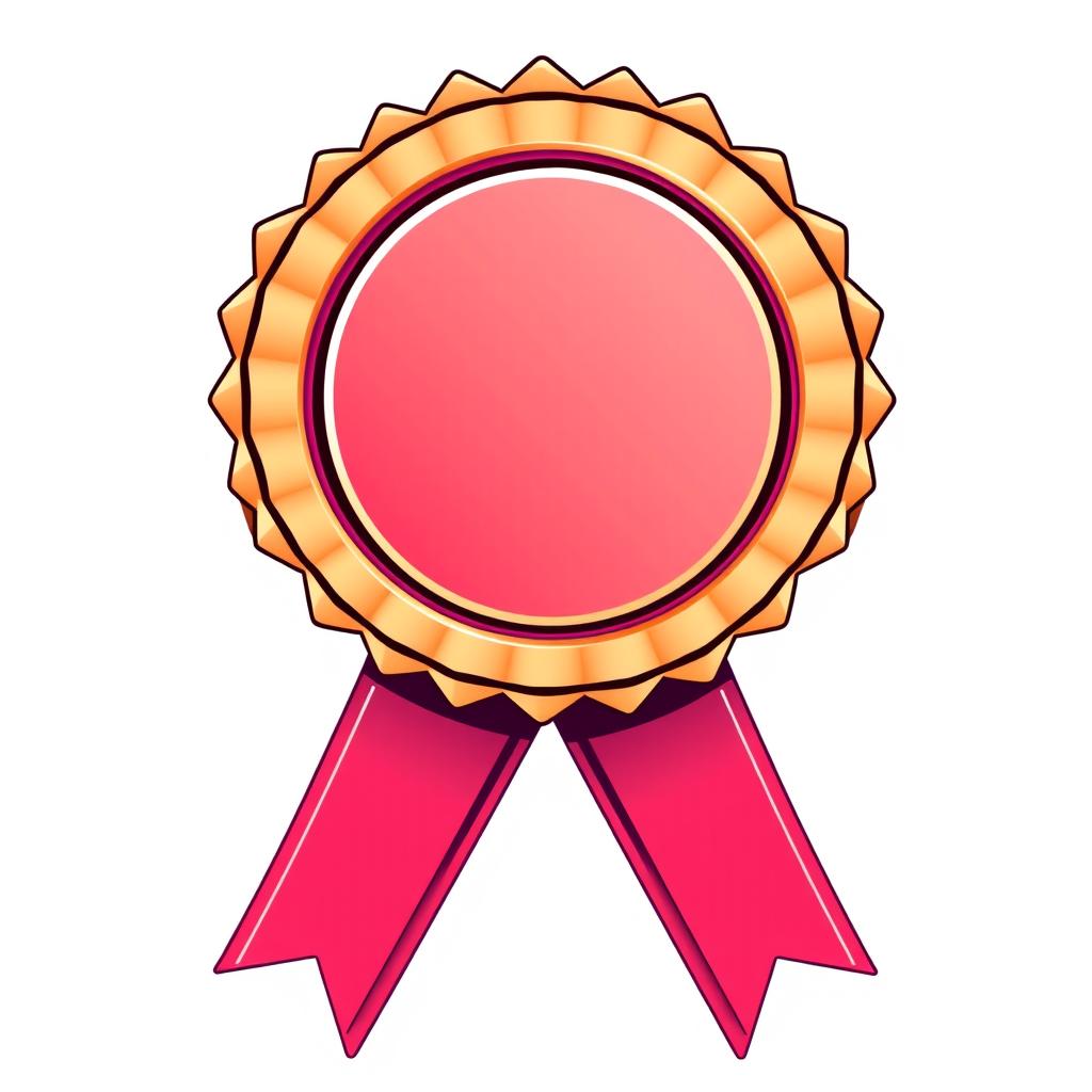 A gold medal with a pink ribbon A gold medal with a pink ribbon